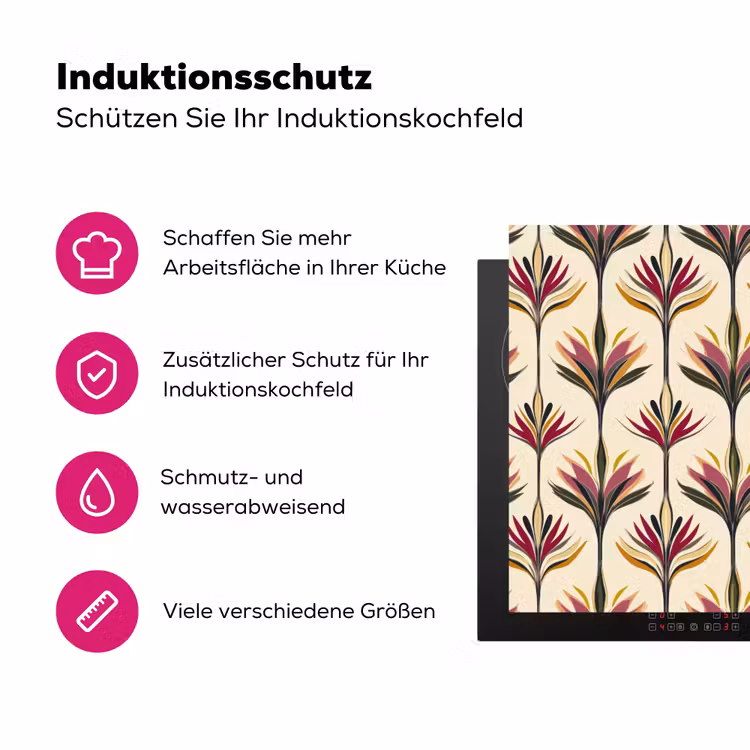 Waaier - Motief - Kleurrijk Inductie beschermer vinyl 3mm klein 276 -zzzzzzz-lf-ups