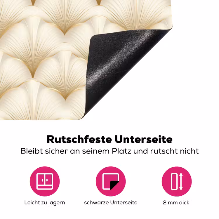 Waaier - Motief - Goud Inductie beschermer vinyl 3mm klein 276 -zzzzzzz-lf-onderkant