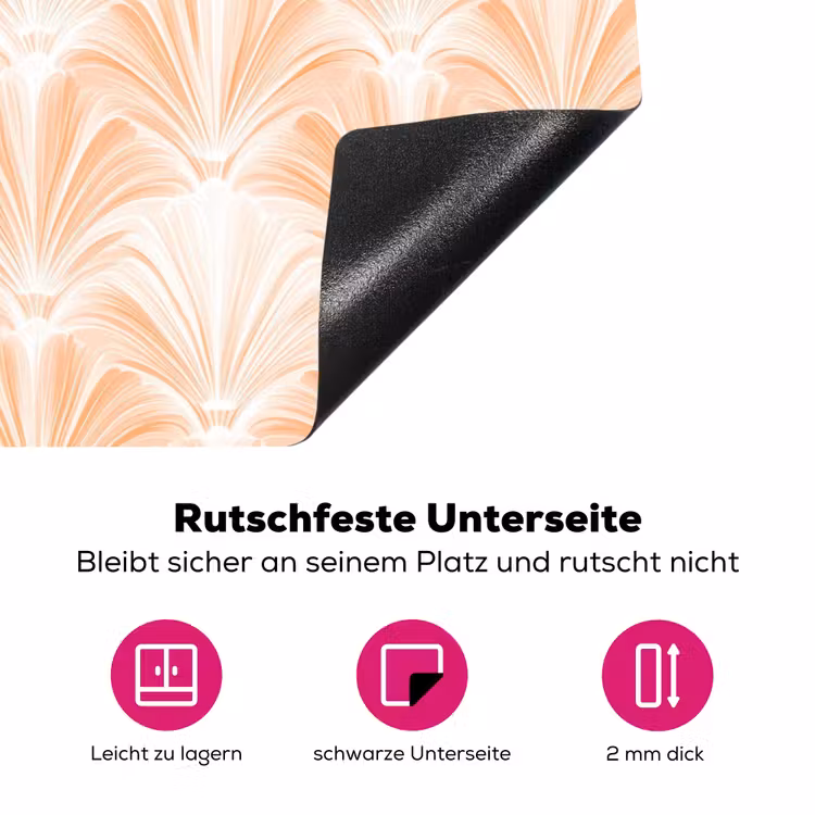 Waaier - Patroon - Perzik Inductie beschermer vinyl 3mm klein 276 -zzzzzzz-lf-onderkant