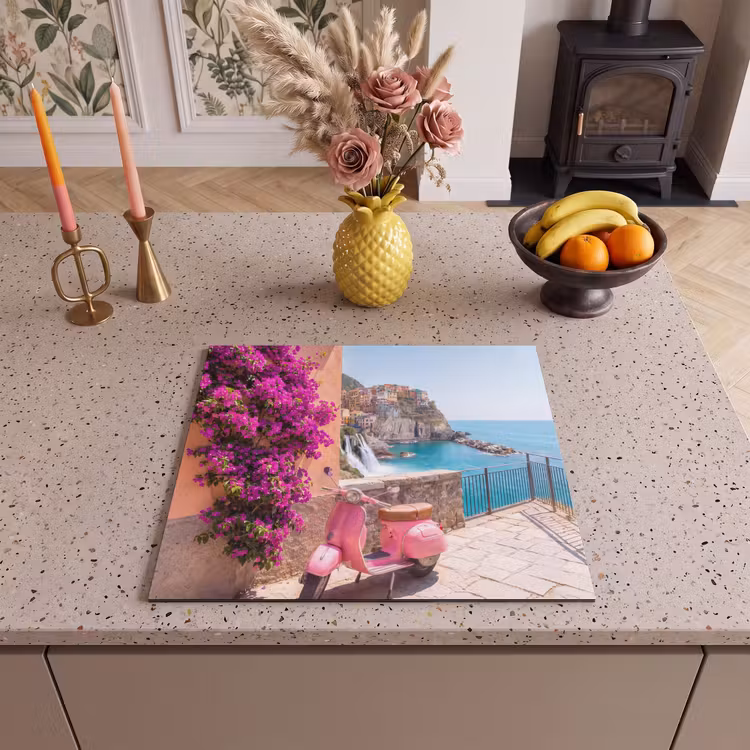 Voertuig - Roze - Kust - Zomer - Reizen Inductie beschermer vinyl 3mm middel -sfeer3