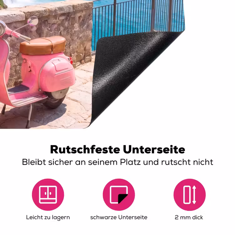 Voertuig - Roze - Kust - Zomer - Reizen Inductie beschermer vinyl 3mm middel -zzzzzzz-lf-onderkant