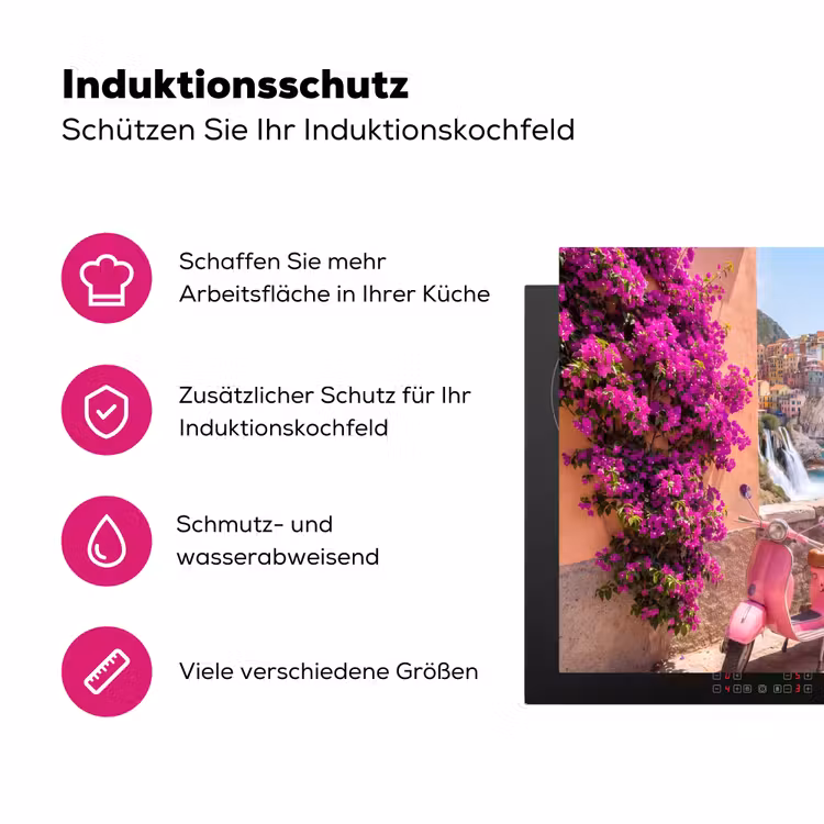 Voertuig - Roze - Kust - Zomer - Reizen Inductie beschermer vinyl 3mm middel -zzzzzzz-lf-ups