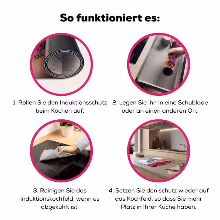 Voertuig - Roze - Kust - Zomer - Reizen Inductie beschermer vinyl 3mm middel -zzzzzzz-lf-werking