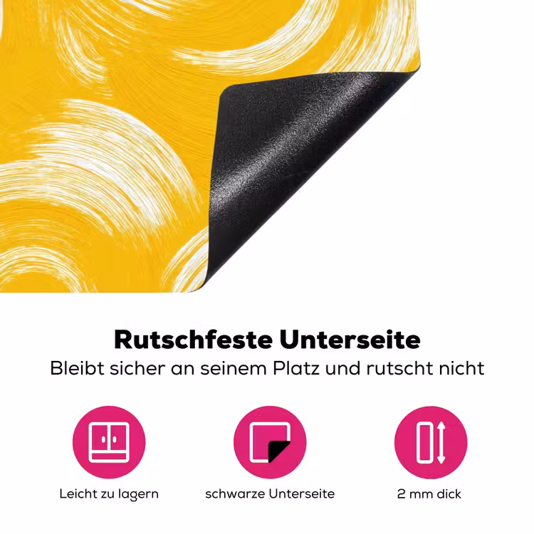 Verfstreken - Abstract - Dynamisch - Geel Inductie beschermer vinyl 3mm klein 276 -zzzzzzz-lf-onderkant