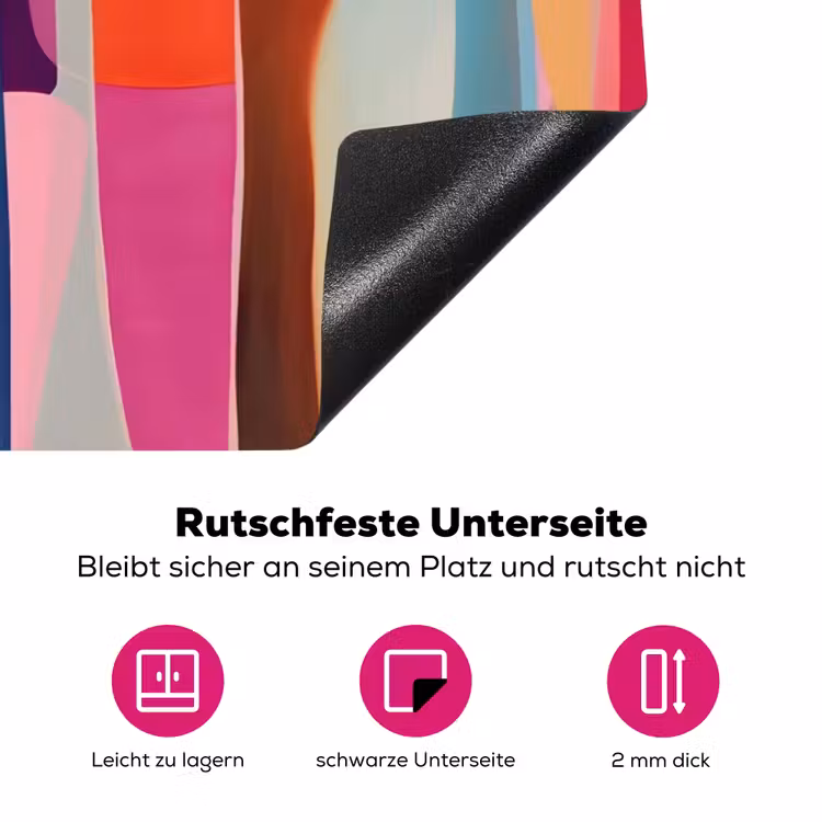Kleurbanen - Verticaal - Kleurrijk Inductie beschermer vinyl 3mm klein -zzzzzzz-lf-onderkant