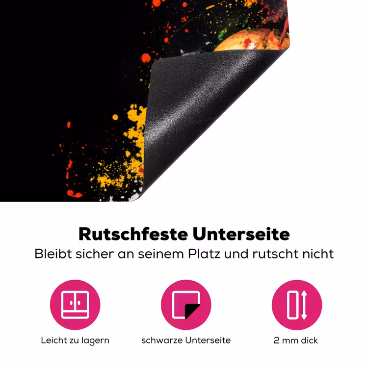 Fastfood - Graffiti - Hamburger - Eten - Modern Inductie beschermer vinyl 3mm klein -zzzzzzz-lf-onderkant