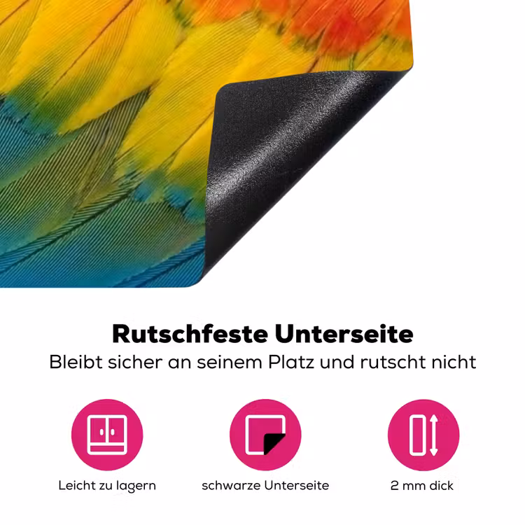 Veren - Ara - Kleurrijk Inductie beschermer vinyl 3mm klein -zzzzzzz-lf-onderkant