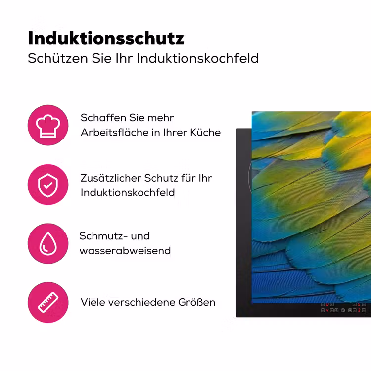 Veren - Ara - Kleurrijk Inductie beschermer vinyl 3mm klein -zzzzzzz-lf-ups