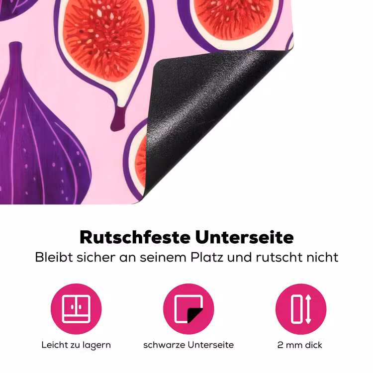 Vijgen - Roze - Paars Inductie beschermer vinyl 3mm klein -zzzzzzz-lf-onderkant
