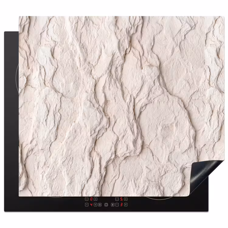 Rots - Structuur - Natuur - Beige - Abstract Inductie beschermer vinyl 3mm middel -3d