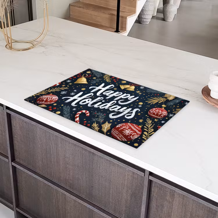 Feestelijk - Kerstgroet - Kleurrijk Inductie beschermer vinyl 3mm klein -sfeer8