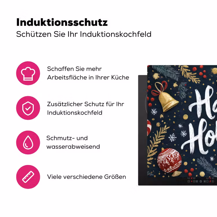Feestelijk - Kerstgroet - Kleurrijk Inductie beschermer vinyl 3mm klein -zzzzzzz-lf-ups