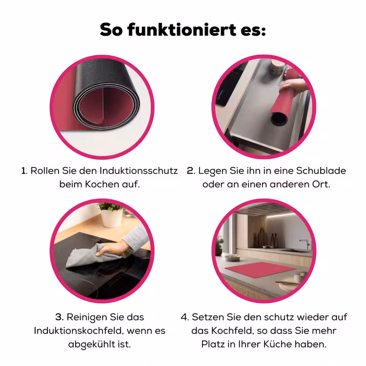 Bold - Berry - Rood Inductie beschermer vinyl 3mm middel 274 -zzzzzzz-lf-werking