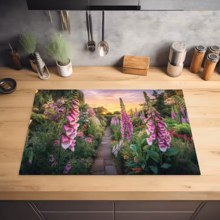 Vingerhoedskruid - Bloemen - Tuin Inductie beschermer vinyl 3mm klein -sfeer5