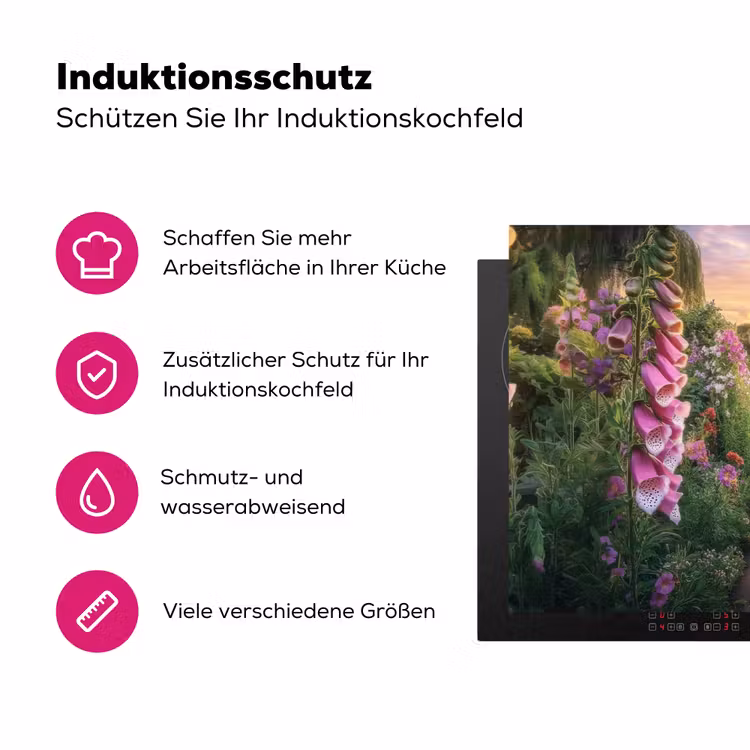 Vingerhoedskruid - Bloemen - Tuin Inductie beschermer vinyl 3mm klein -zzzzzzz-lf-ups