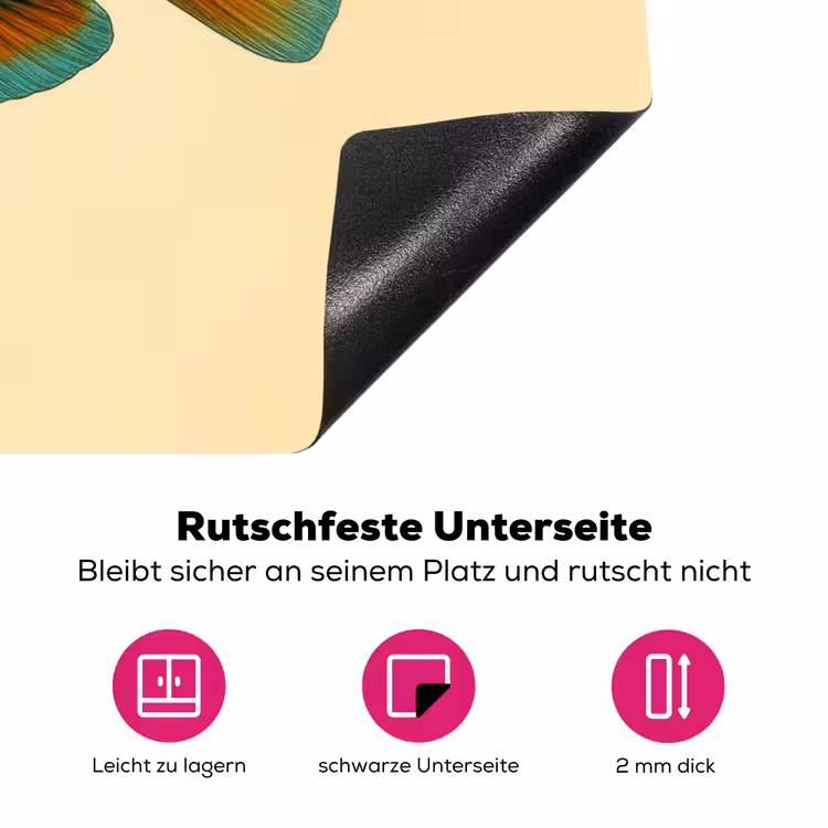 Vis - Blauw - Stippen - Schubben Inductie beschermer vinyl 3mm klein -zzzzzzz-lf-onderkant