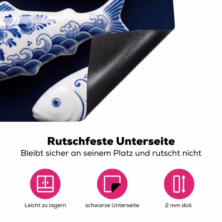 Vissen - Delfts - Blauw - Keramiek Inductie beschermer vinyl 3mm klein -zzzzzzz-lf-onderkant