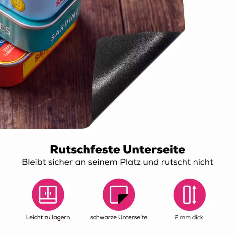 Herdabdeckplatte - Fisch – Dosen – Küche - Vis - Blikjes - Keuken Inductie beschermer vinyl 3mm middel