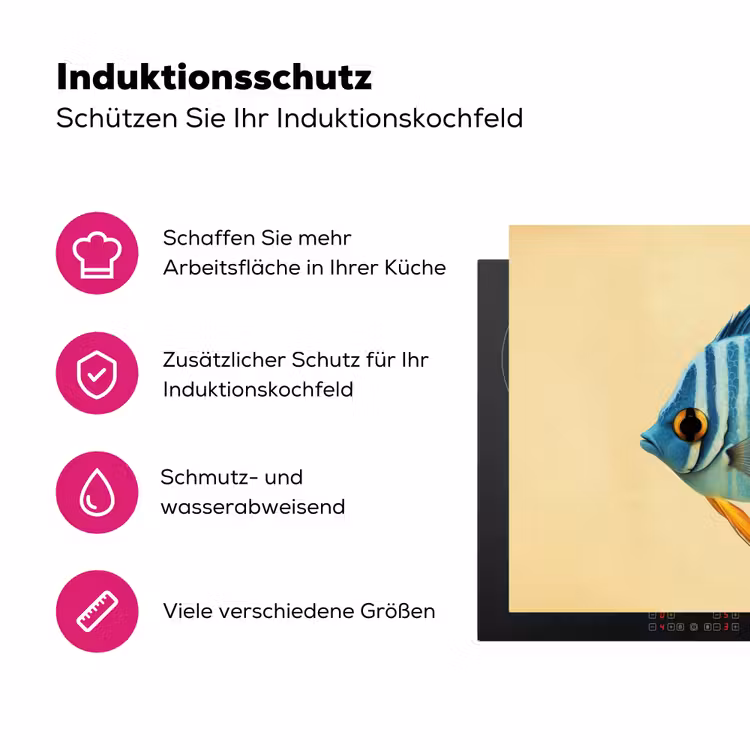 Vis - Vinnen - Blauw - Ogen Inductie beschermer vinyl 3mm klein -zzzzzzz-lf-ups