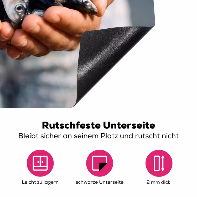 Herdabdeckplatte - Fisch – Hände – Natur - Vis - Handen - Natuur Inductie beschermer vinyl 3mm middel