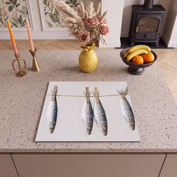 Herdabdeckplatte - Fisch – Hängend – Essen - Vis - Hangend - Eten Inductie beschermer vinyl 3mm middel