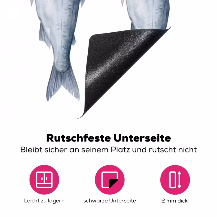 Vissen - Illustratie - Delfts - Blauw Inductie beschermer vinyl 3mm klein -zzzzzzz-lf-onderkant