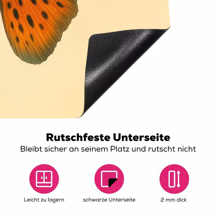 Vis - illustratie - Stippen - Oranje Inductie beschermer vinyl 3mm klein -zzzzzzz-lf-onderkant