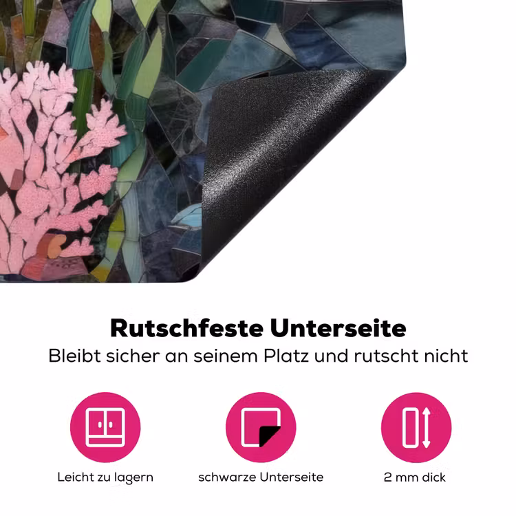 Vissen - Koraal - Zee - Mozaïek Inductie beschermer vinyl 3mm klein -zzzzzzz-lf-onderkant