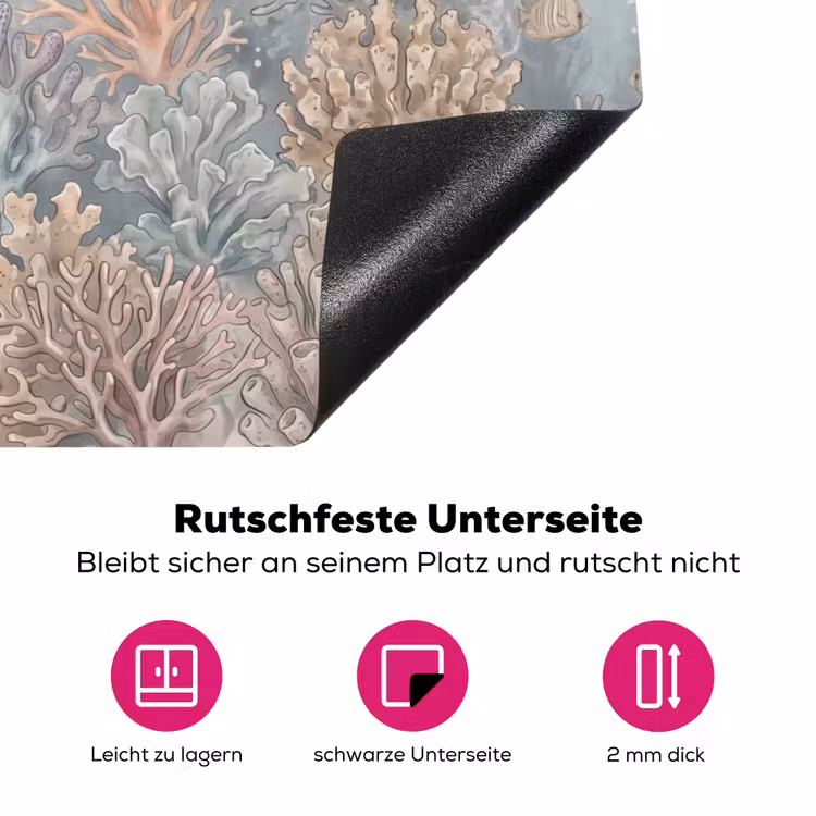 Vis - Koraal - Oceaan - Illustratie - Onderwater Inductie beschermer vinyl 3mm klein -zzzzzzz-lf-onderkant
