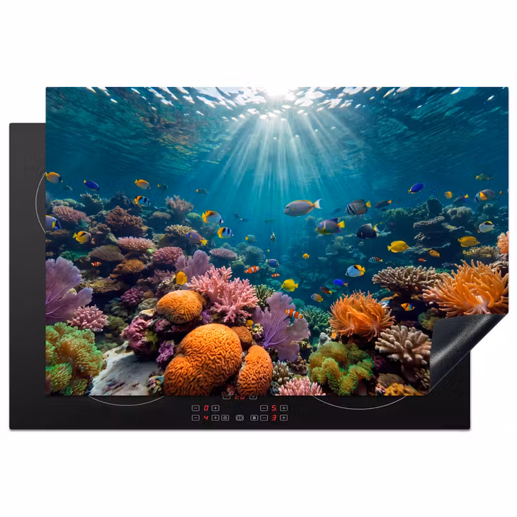 Vis - Koraal - Oceaan - Natuur - Kleurrijk Inductie beschermer vinyl 3mm klein -3d