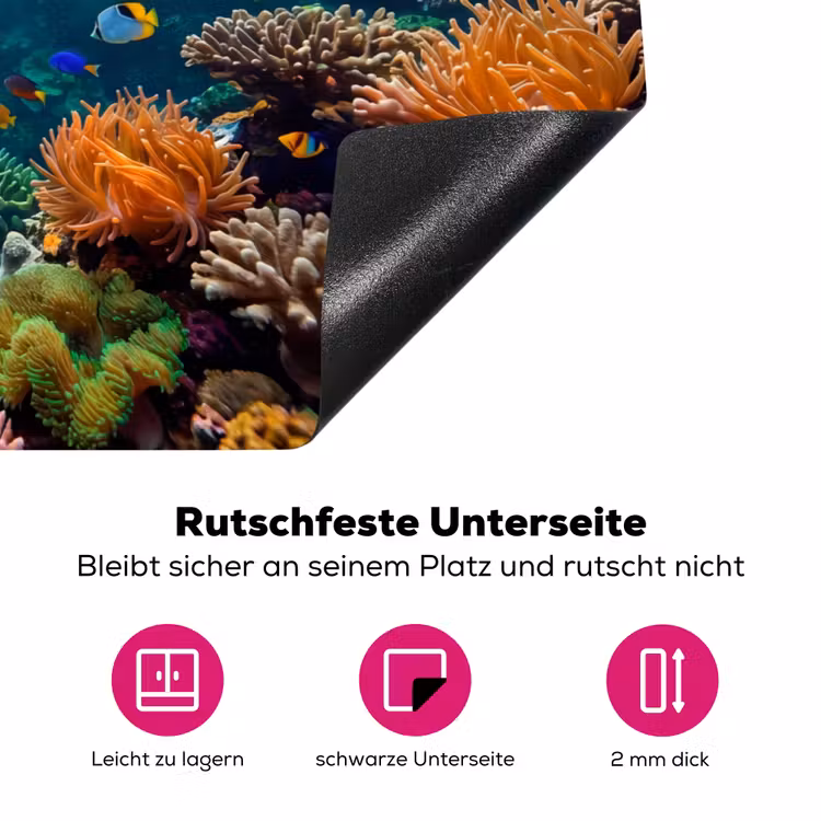 Vis - Koraal - Oceaan - Natuur - Kleurrijk Inductie beschermer vinyl 3mm klein -zzzzzzz-lf-onderkant