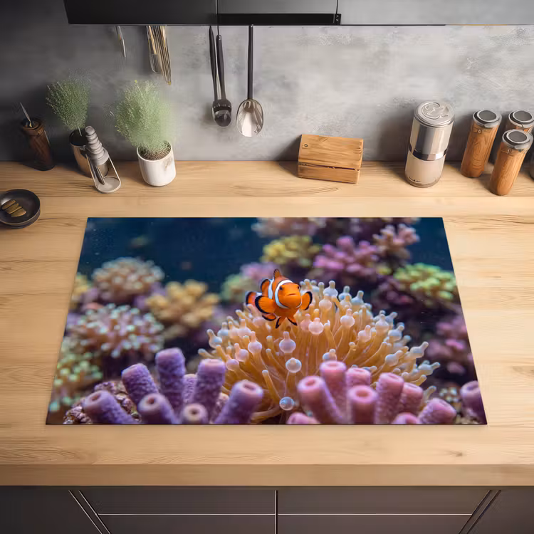 Vis - Koraal - Onderwater - Oranje - Dieren Inductie beschermer vinyl 3mm klein -sfeer5