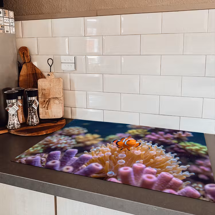 Vis - Koraal - Onderwater - Oranje - Dieren Inductie beschermer vinyl 3mm klein -sfeer3