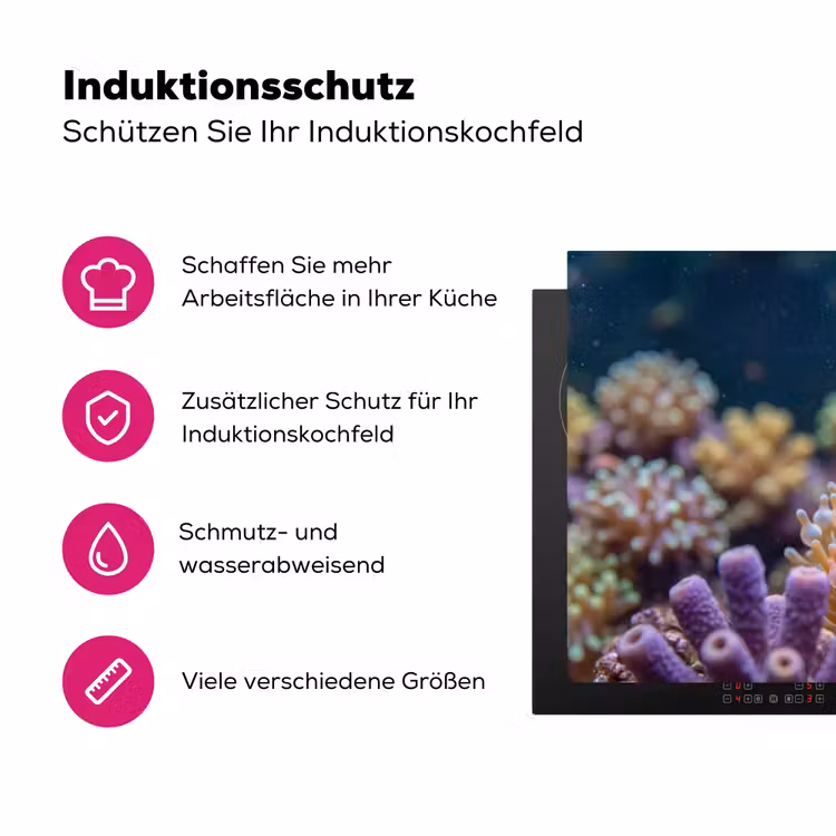 Vis - Koraal - Onderwater - Oranje - Dieren Inductie beschermer vinyl 3mm klein -zzzzzzz-lf-ups
