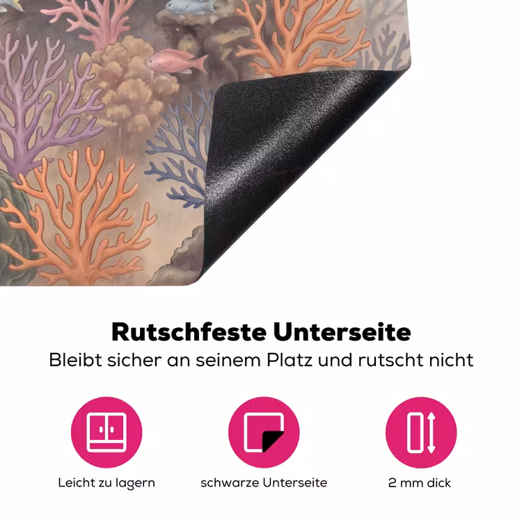 Vis - Koraalrif - Onderwaterwereld - Illustratie Inductie beschermer vinyl 3mm klein -zzzzzzz-lf-onderkant