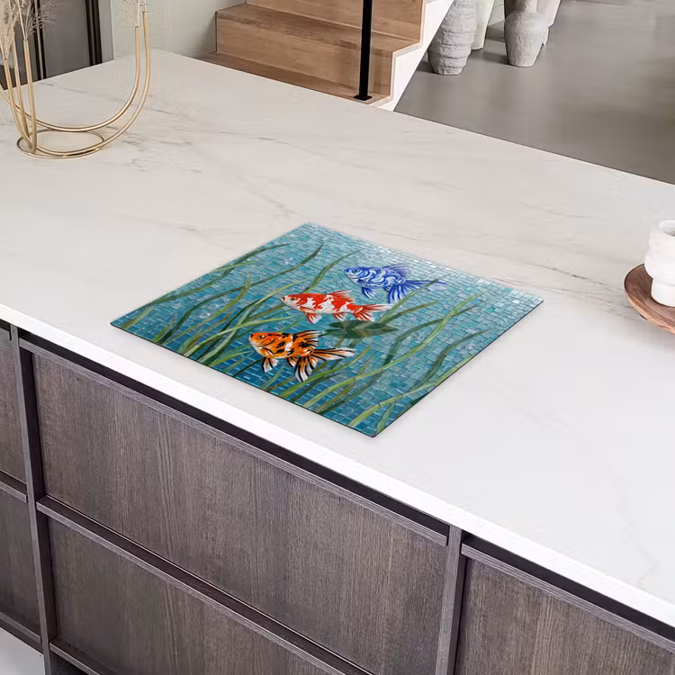 Vis - Mozaïek - Onderwater - Kleurrijk - Dieren Inductie beschermer vinyl 3mm middel -sfeer8