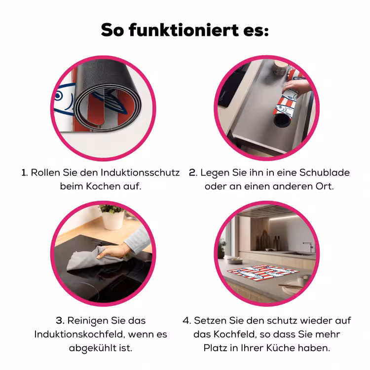 Vis - Patroon - Strepen - Illustratie - Rood Inductie beschermer vinyl 3mm middel -zzzzzzz-lf-werking