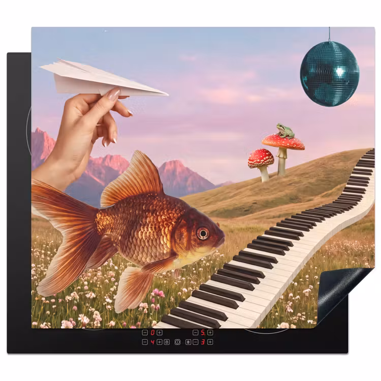 Herdabdeckplatte - Fisch – Natur – Abstrakt - Vis - Natuur - Abstract Inductie beschermer vinyl 3mm middel
