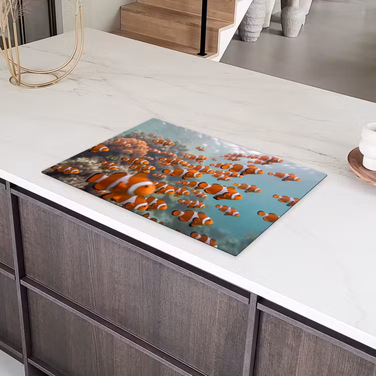 Vis - School - Onderwater - Dieren - Oranje Inductie beschermer vinyl 3mm klein -sfeer8