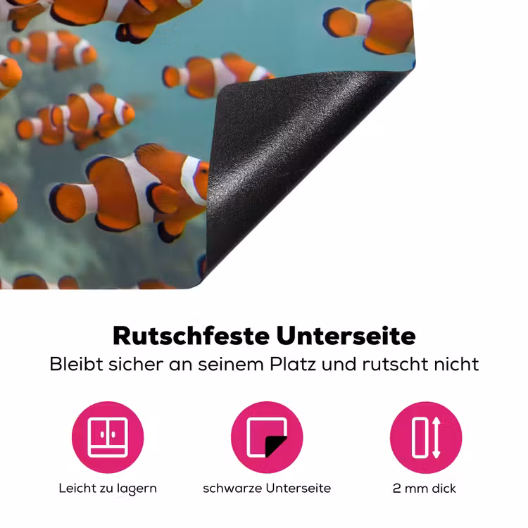 Vis - School - Onderwater - Dieren - Oranje Inductie beschermer vinyl 3mm klein -zzzzzzz-lf-onderkant