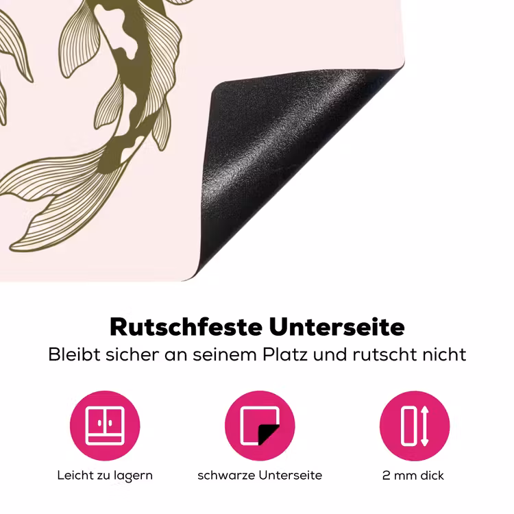 Vis - Zwemmend - Groen - Abstract - Dieren Inductie beschermer vinyl 3mm middel -zzzzzzz-lf-onderkant