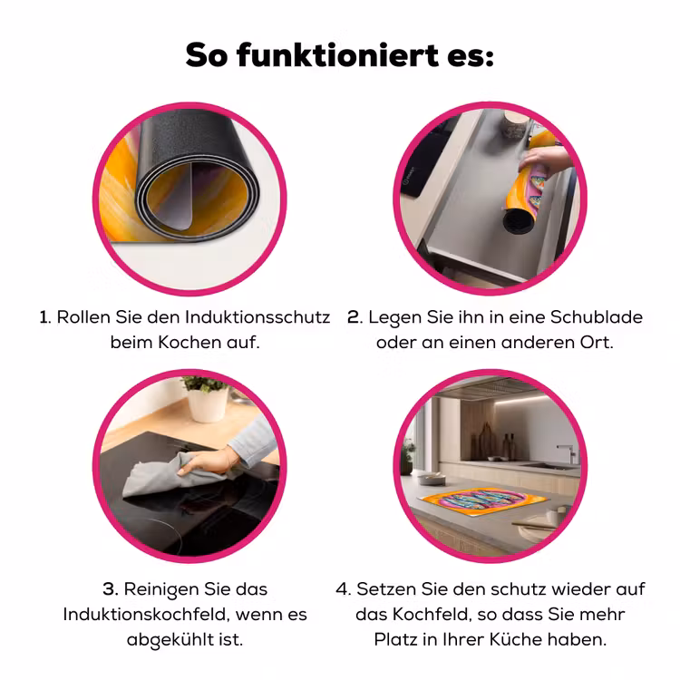 Vis - Vier - Eten - Modern - Kleurrijk Inductie beschermer vinyl 3mm middel -zzzzzzz-lf-werking