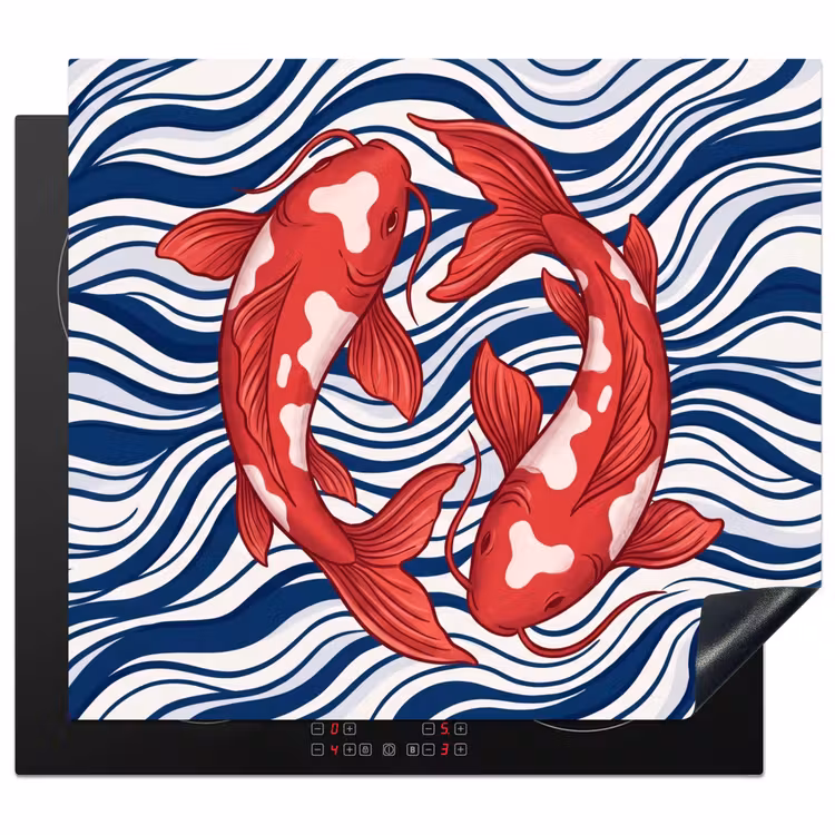 Vis - Water - Natuur - Illustratie - Rood Inductie beschermer vinyl 3mm middel -3d