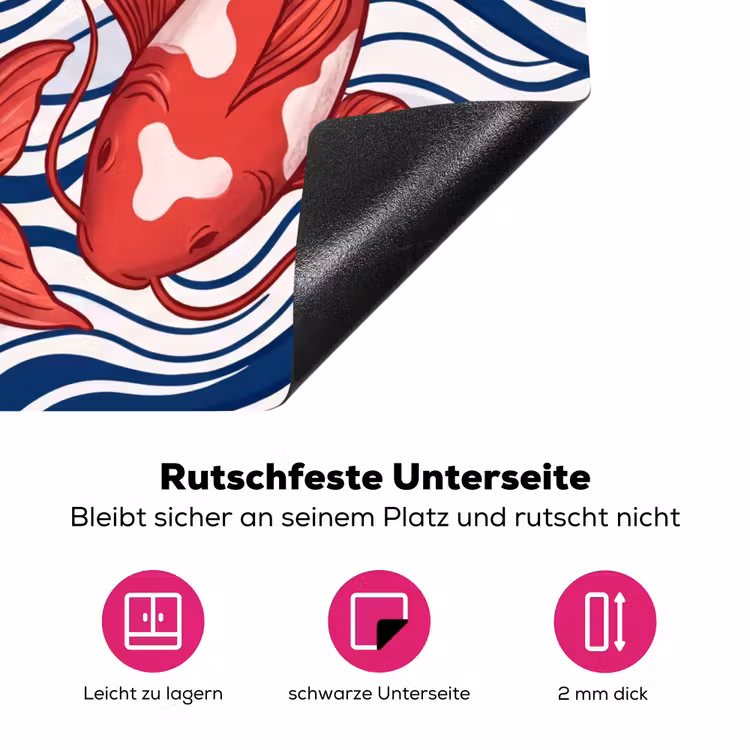 Vis - Water - Natuur - Illustratie - Rood Inductie beschermer vinyl 3mm middel -zzzzzzz-lf-onderkant