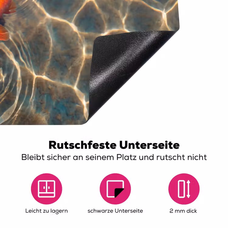 Vis - Water - Dieren - Oranje - Goud Inductie beschermer vinyl 3mm klein -zzzzzzz-lf-onderkant