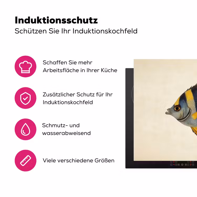 Vis - Sierlijk - Vinnen - Illustratie Inductie beschermer vinyl 3mm klein -zzzzzzz-lf-ups