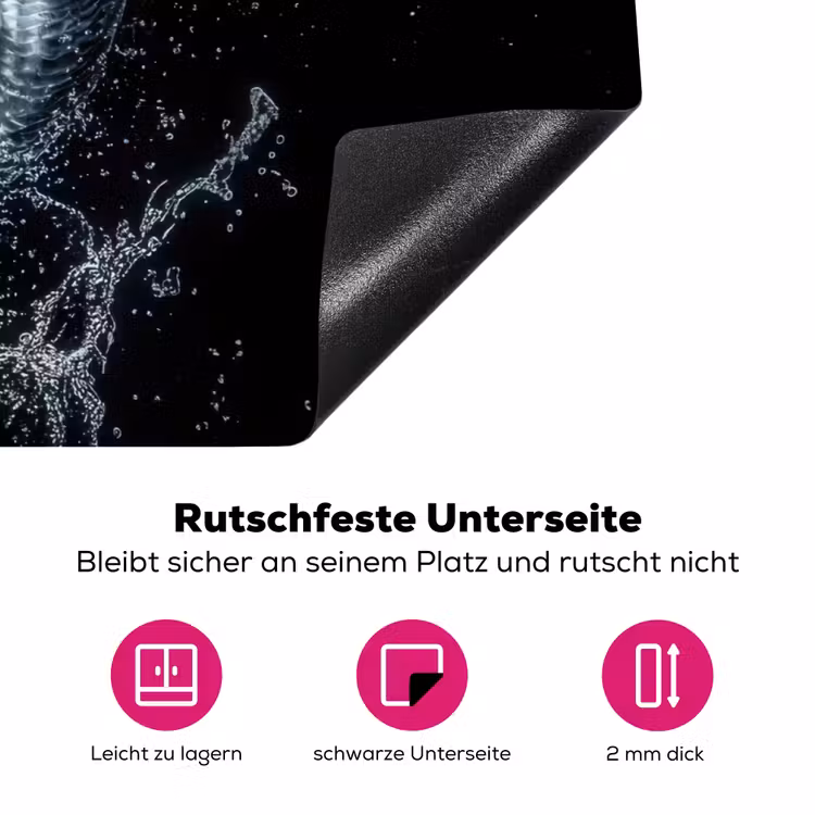 Vis - Koi - Zwart - Water Inductie beschermer vinyl 3mm klein -zzzzzzz-lf-onderkant