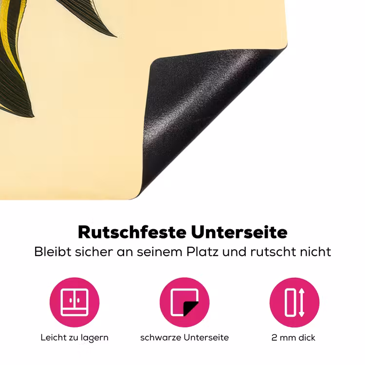 Vis - Sierlijk - Rugvin - Geel Inductie beschermer vinyl 3mm klein -zzzzzzz-lf-onderkant