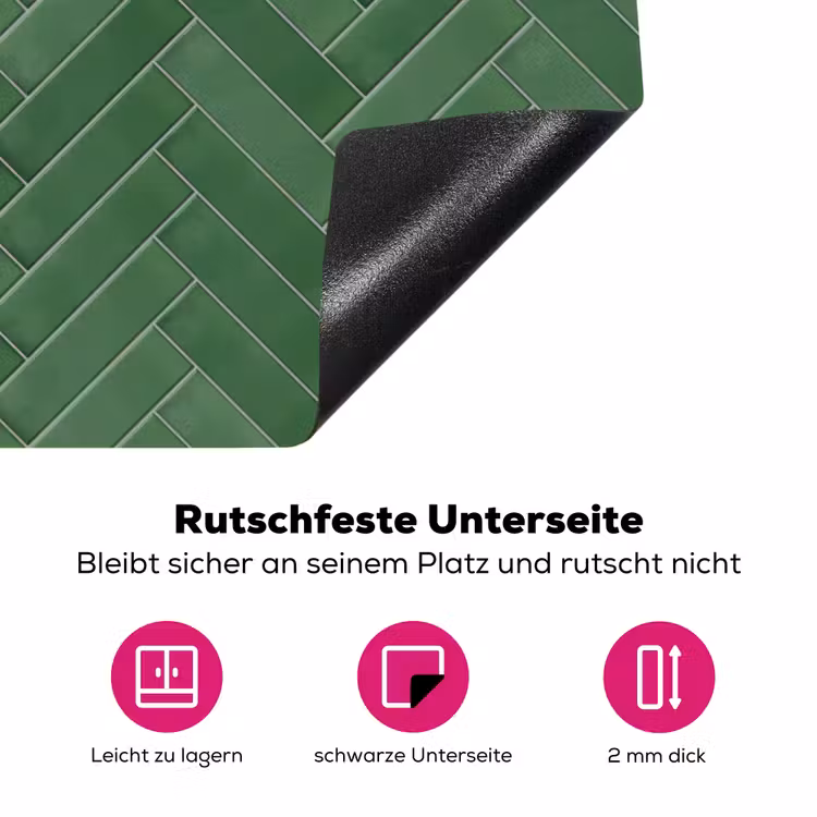 Visgraat - Wandtegel - Bosgroen Inductie beschermer vinyl 3mm klein 276 -zzzzzzz-lf-onderkant