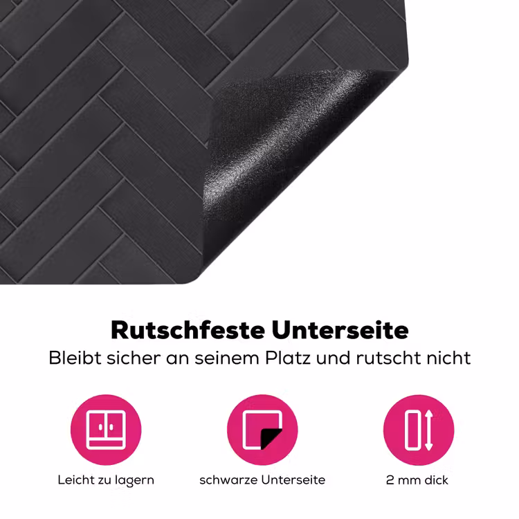 Visgraat - Wandtegel - Donkergrijs Inductie beschermer vinyl 3mm klein 276 -zzzzzzz-lf-onderkant